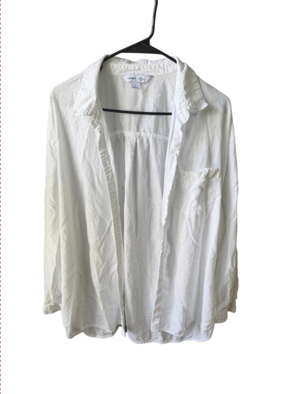 Old Navy Women’s Boyfriend Long Sleeved White Button Up White XL